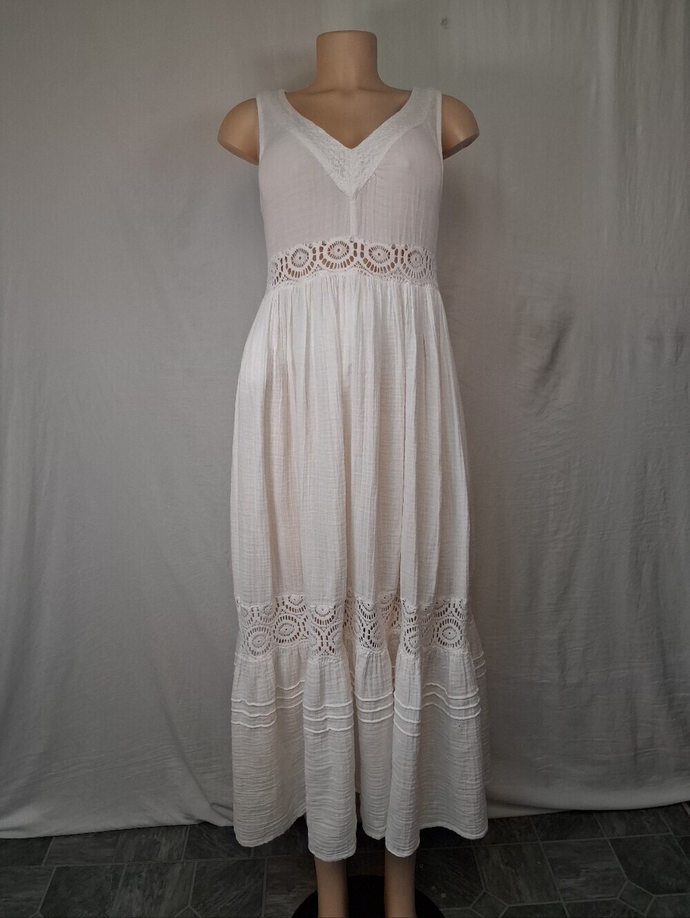 Sanctuary White Lace-Trim Midi Dress XS - Picture 16 of 16
